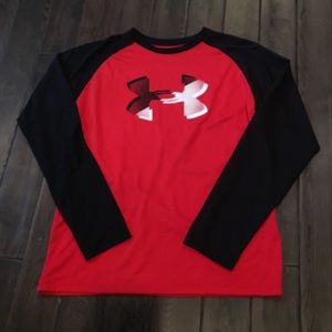 Red and Black Under Armour Long Sleeve